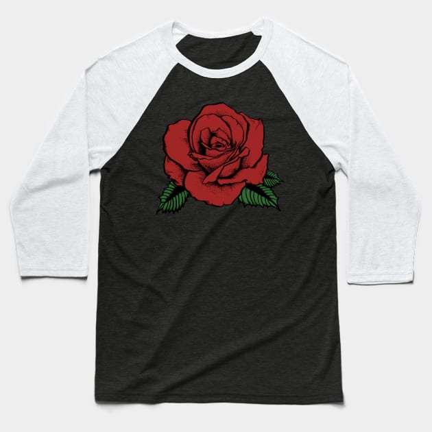 red rose Baseball T-Shirt by somatosis